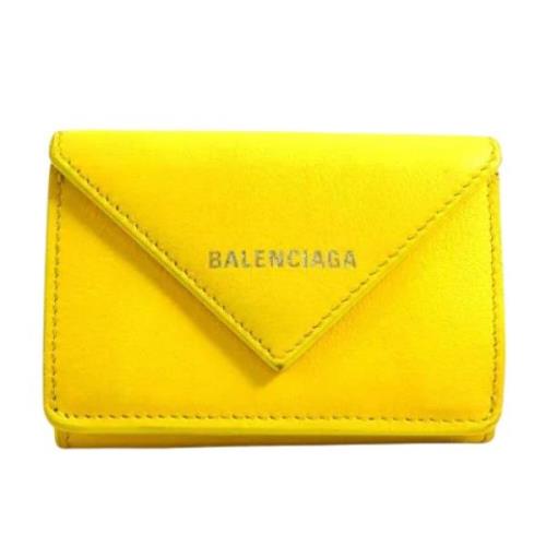 Balenciaga Vintage Pre-owned Laeder plnbcker Yellow, Unisex