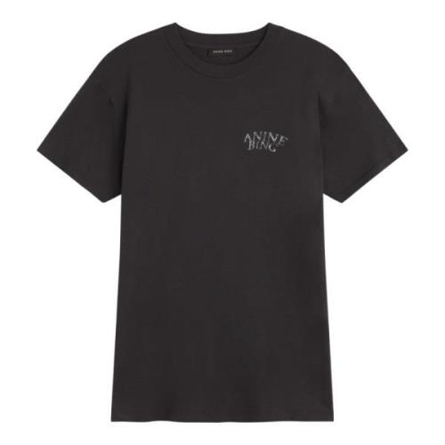 Anine Bing Bakre Grafisk T-shirt Black, Dam