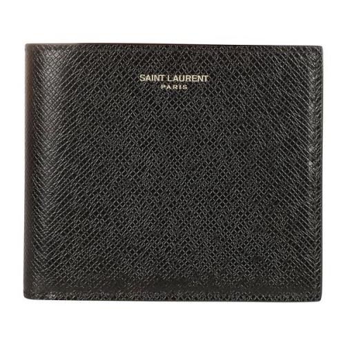 Saint Laurent Svarta Plånböcker med YSL Pfu(127Y)Mono Black, Herr