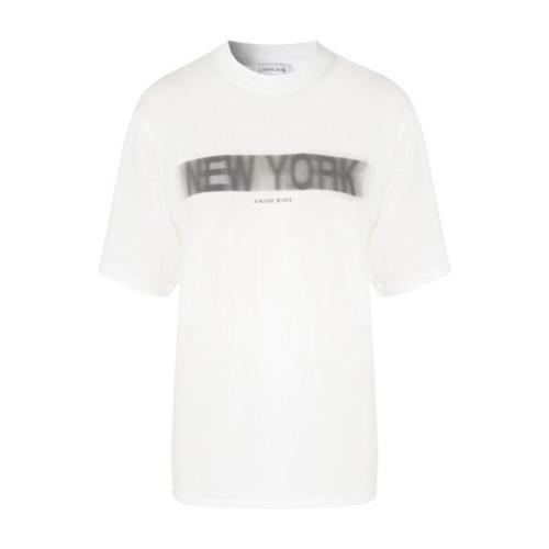 Anine Bing Ivory Blur Tee White, Dam