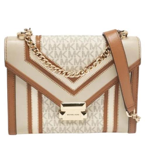 Michael Kors Pre-owned Pre-owned Canvas axelremsvskor Beige, Dam