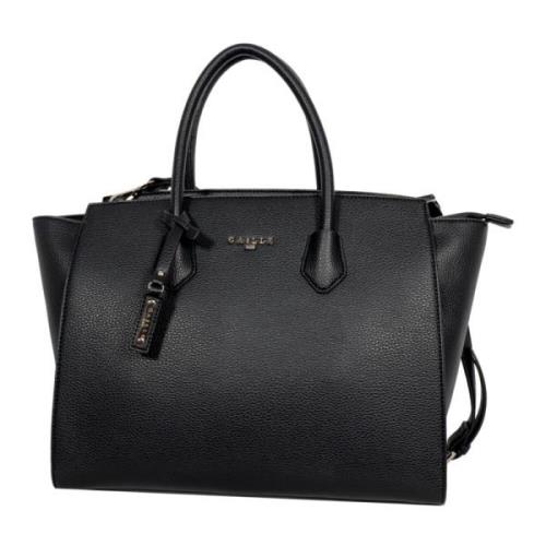 Gaëlle Paris Maxi Shopper Eco Läder med Metall Logo Black, Dam