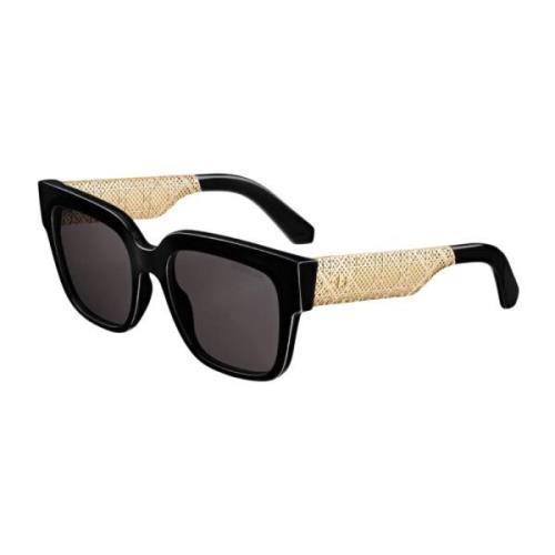 Dior Perforerad Metallram Solglasögon Mörkgrå Black, Unisex