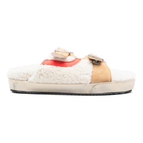 Hidnander Shearling Sandaler Beige, Dam