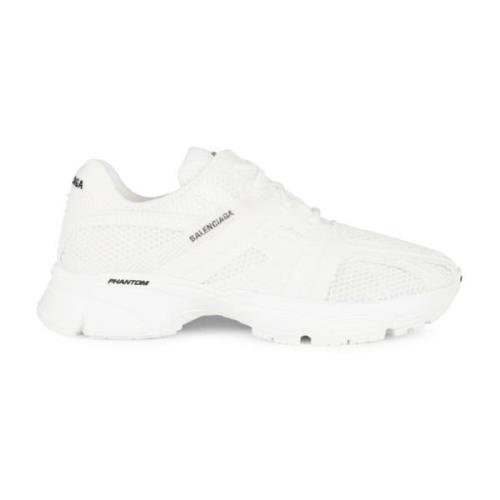 Balenciaga Vita Logosneakers Gummisula Textil White, Herr