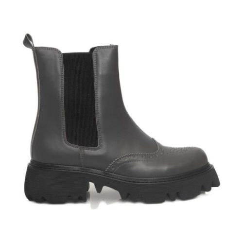 Cerruti 1881 Plattform Läder Ankelboots Gray, Dam