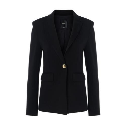 Pinko Svart Stretchviskos Blazer Black, Dam