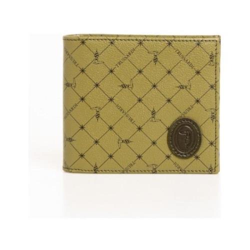 Trussardi Monogram Läder Plånbok med 70-tals Tryck Green, Herr