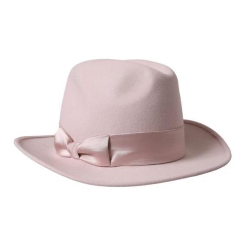 Dolce & Gabbana Rosa Kanin Fedora Trilby Kvinnor Hatt Pink, Dam