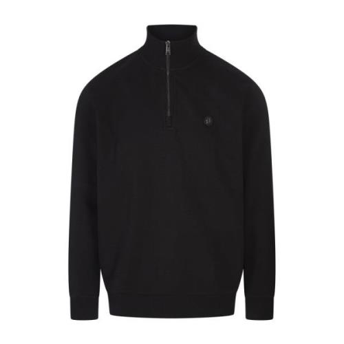 Hugo Boss Svart Sweatshirt med Hög Krage Black, Herr