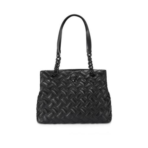 Kurt Geiger Quiltad Toteväska med Läderremmar Black, Dam