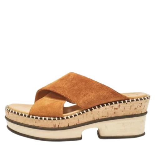 Chloé Pre-owned Pre-owned Mocka sandaler Brown, Dam