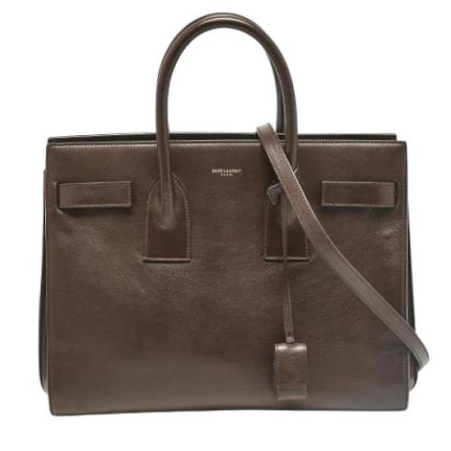 Yves Saint Laurent Vintage Pre-owned Laeder handvskor Brown, Dam