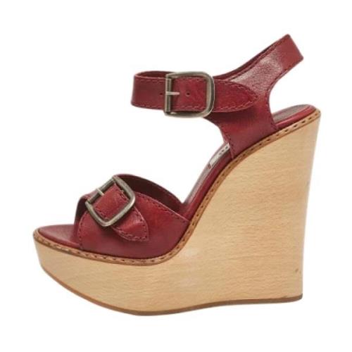 Chloé Pre-owned Pre-owned Laeder sandaler Red, Dam