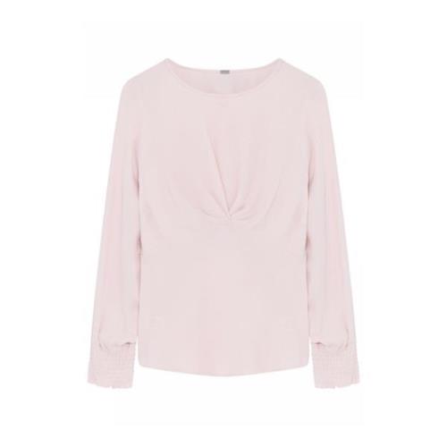 Gustav Elegant Blus med Båthalsdetalj Pink, Dam