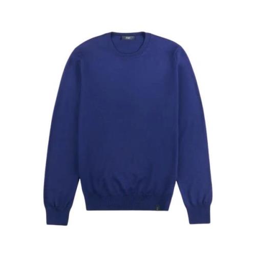 Fay Blå Crew Neck Tröja Blue, Herr