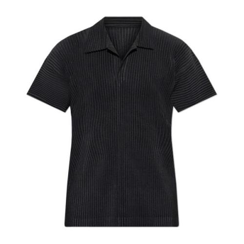 Issey Miyake Veckad polo Black, Herr