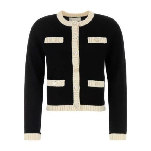 Tory Burch Stilren Svart Ull Cardigan Black, Dam