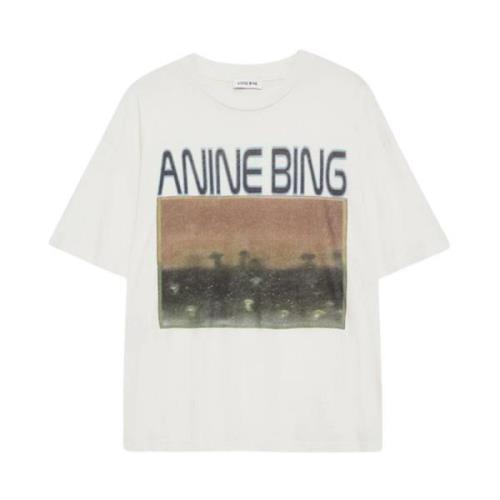 Anine Bing Svampar Tee i lätt bomullsjersey White, Dam