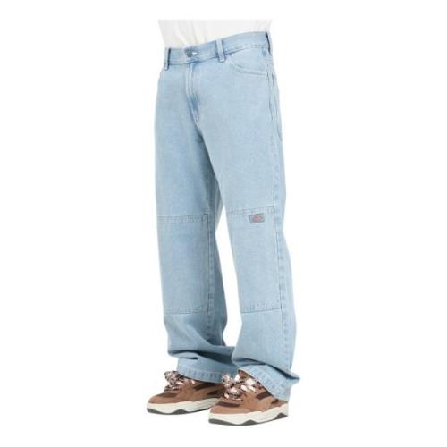 Dickies Cargo Denim Jeans med Knä Patches Blue, Herr