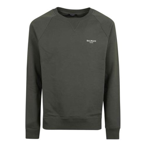 Balmain Grön Crew Neck Sweatshirt Aw24 Green, Herr