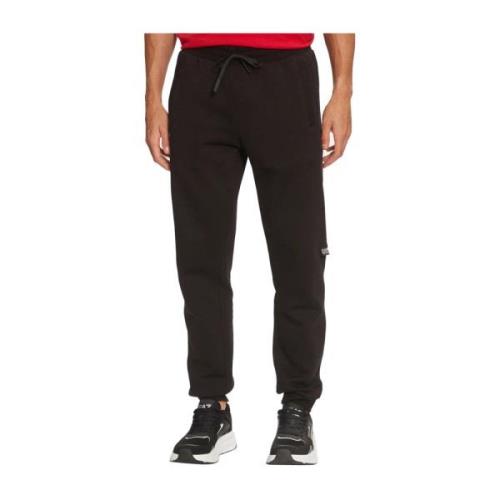 Emporio Armani EA7 Svarta Byxor Regular Fit Elastisk Midja Black, Herr