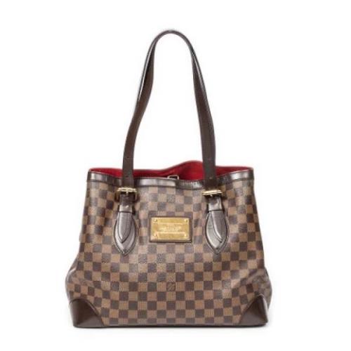 Louis Vuitton Vintage Pre-owned Belagd canvas axelremsvskor Brown, Dam