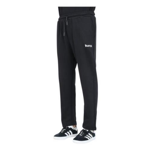 Disclaimer Svarta sportiga sweatpants med breda ben Black, Herr