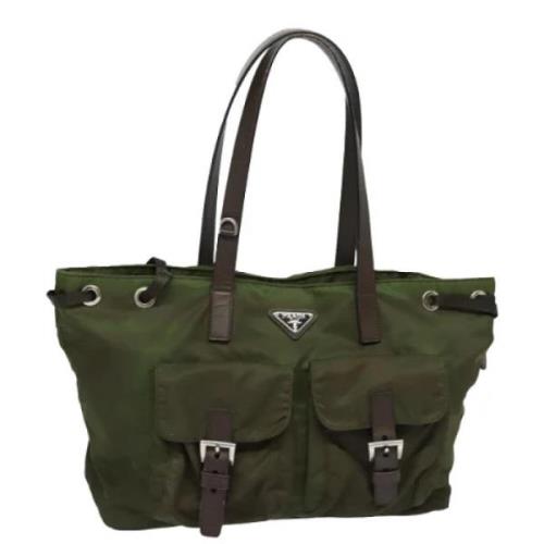 Prada Vintage Pre-owned Nylon totevskor Green, Dam