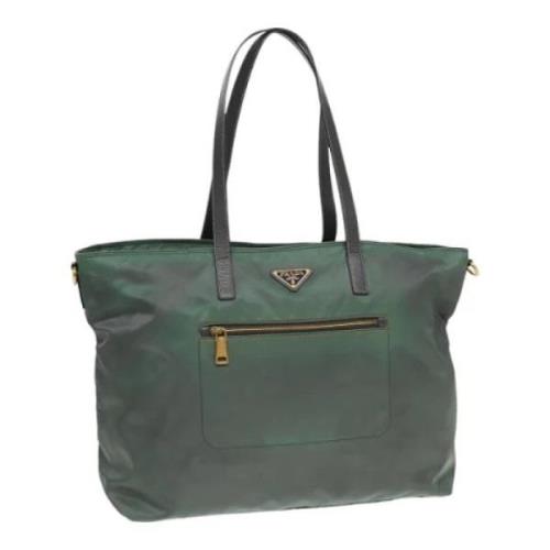 Prada Vintage Pre-owned Nylon totevskor Green, Dam