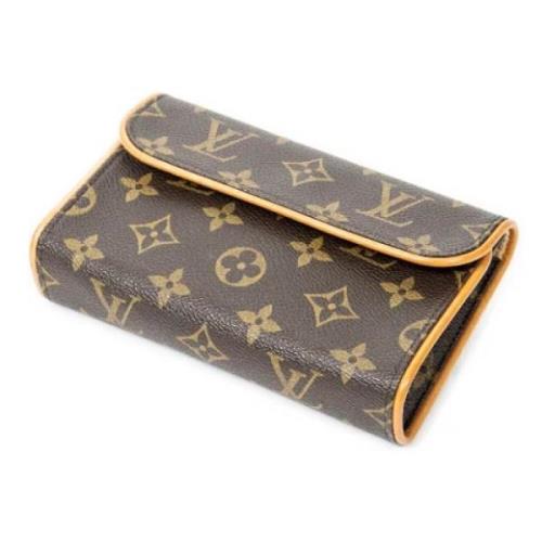 Louis Vuitton Vintage Pre-owned Belagd canvas axelremsvskor Brown, Dam