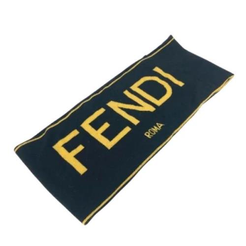 Fendi Vintage Pre-owned Ylle sjalar Black, Dam