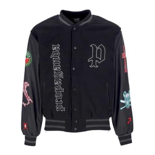 Propaganda Svart Collegejacka Street Style Black, Herr