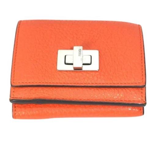 Fendi Vintage Pre-owned Laeder plnbcker Orange, Dam