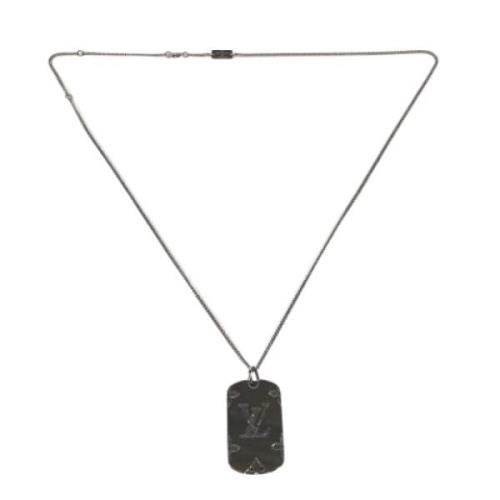 Louis Vuitton Vintage Pre-owned Tyg halsband Gray, Herr