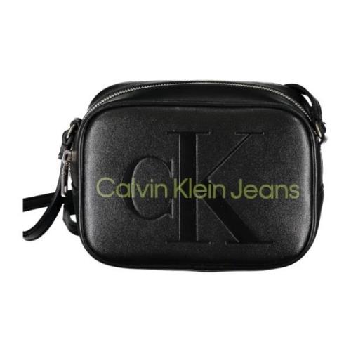 Calvin Klein Svart dam crossbodyväska med dragkedja Black, Dam