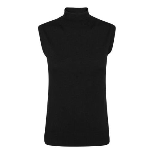 Max Mara Svart Ärmlös Turtleneck Tröja Black, Dam