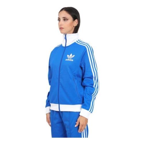 Adidas Originals Blå Beckenbauer Dragkedja Sweatshirt Kvinnor Blue, Da...