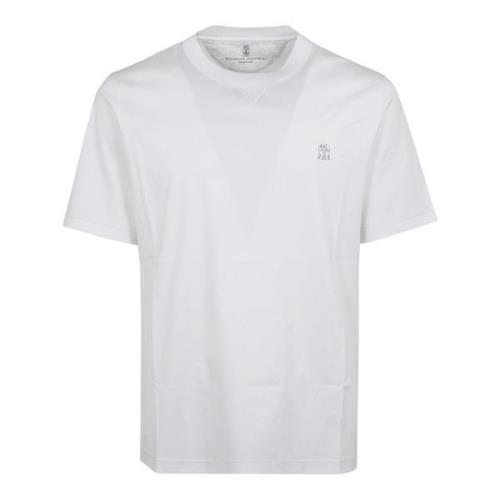 Brunello Cucinelli Vit T-shirt med halvärmsdesign White, Herr