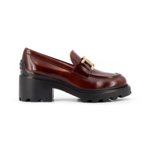 Tod's Brun Läder Loafer Skor Made in Italy Brown, Dam