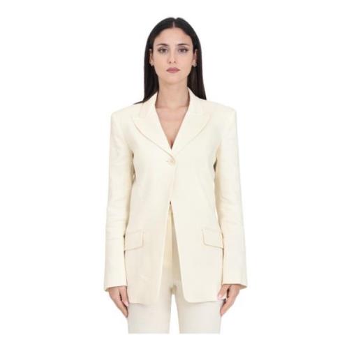 Patrizia Pepe Kräm Broderad Blazer för Kvinnor Beige, Dam