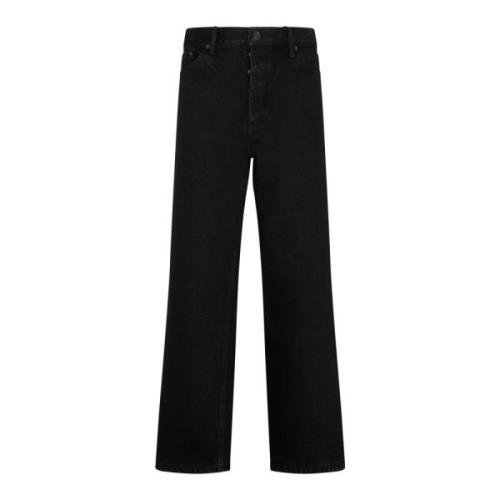 Balenciaga Svarta Bomull Ankel Jeans Black, Dam