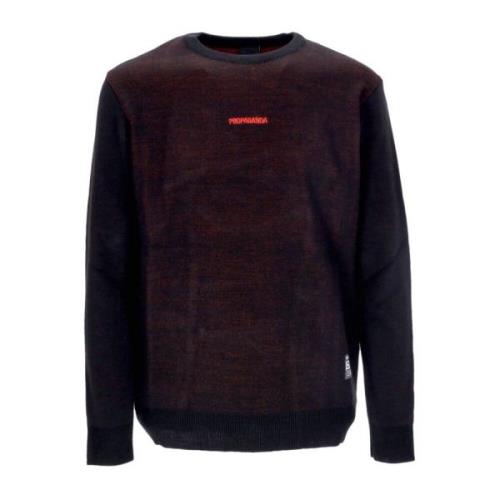 Propaganda Jacquard Jumper Sweater Svart/röd Multicolor, Herr