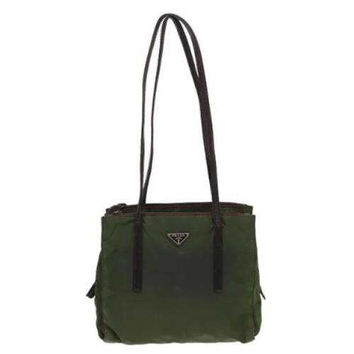 Prada Vintage Pre-owned Tyg axelremsvskor Green, Dam