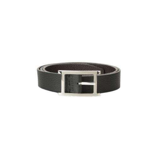 Orciani Svart Reversibelt Läderbälte för Män Black, Herr