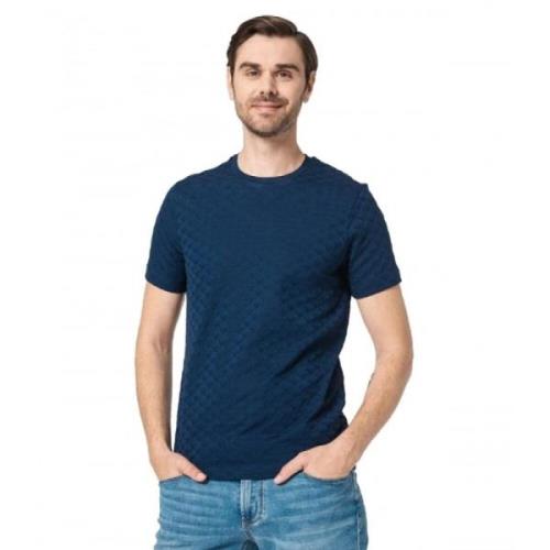 Armani Eagle Logo Allover T-shirt Blue, Herr