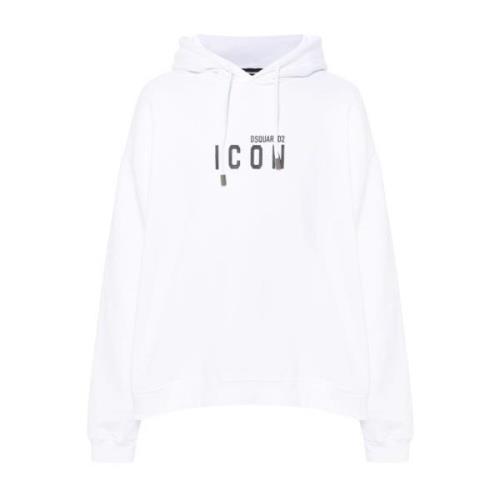 Dsquared2 Vit hoodie med logotyptryck White, Herr