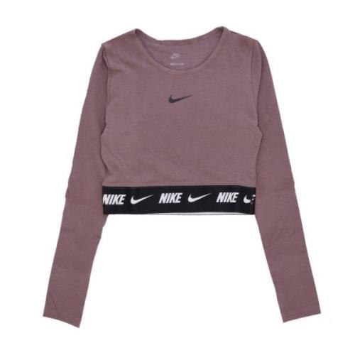 Nike Kortärmad Crop Top Plommon Eclipse/Svart Purple, Dam