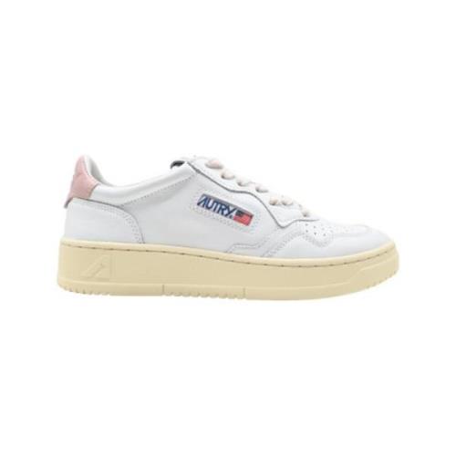 Autry Vit/Rosa Låga Läder Sneakers White, Herr