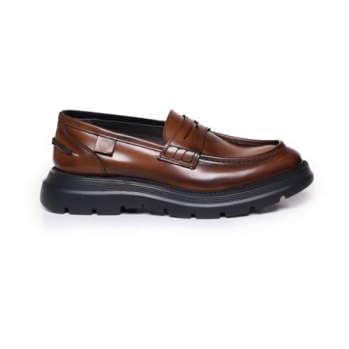 Giuliano Galiano Bruna Läderloafers Klassisk Stil Brown, Herr